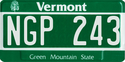 VT license plate NGP243