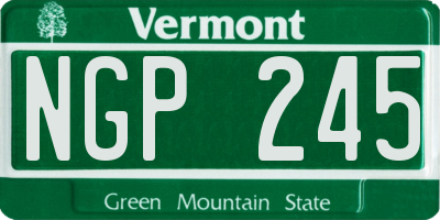 VT license plate NGP245