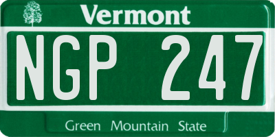 VT license plate NGP247