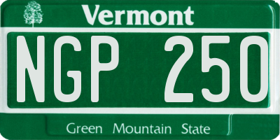 VT license plate NGP250