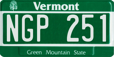 VT license plate NGP251