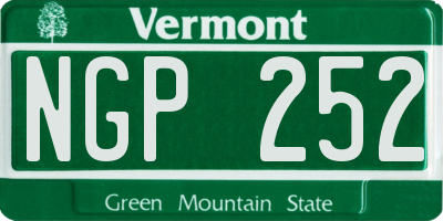 VT license plate NGP252