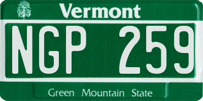 VT license plate NGP259