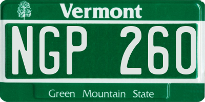 VT license plate NGP260