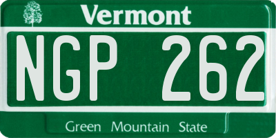 VT license plate NGP262