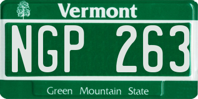 VT license plate NGP263