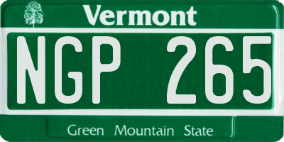 VT license plate NGP265