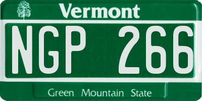 VT license plate NGP266