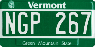 VT license plate NGP267