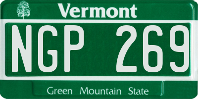 VT license plate NGP269