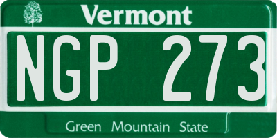 VT license plate NGP273
