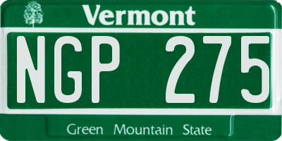 VT license plate NGP275