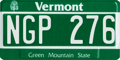 VT license plate NGP276