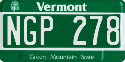 VT license plate NGP278