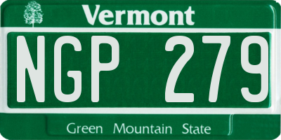 VT license plate NGP279