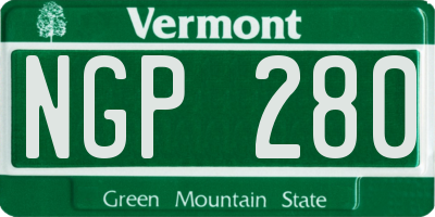 VT license plate NGP280
