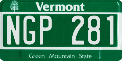 VT license plate NGP281