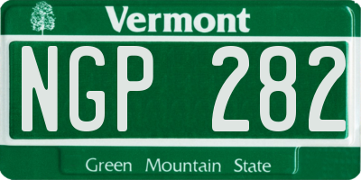 VT license plate NGP282