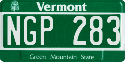 VT license plate NGP283