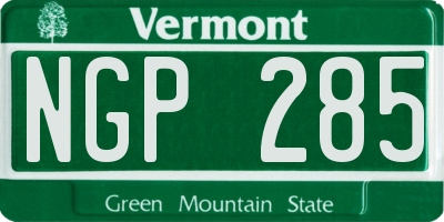 VT license plate NGP285