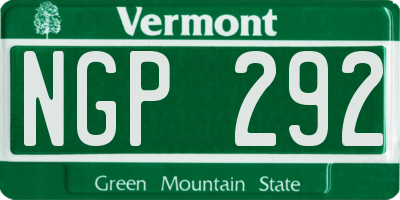 VT license plate NGP292