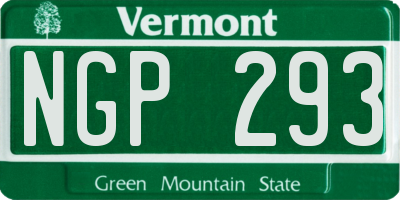 VT license plate NGP293