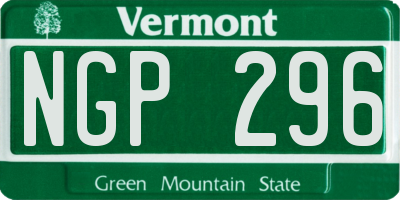 VT license plate NGP296