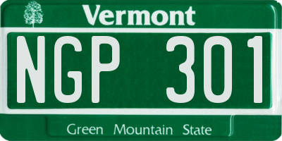 VT license plate NGP301