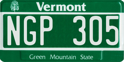 VT license plate NGP305
