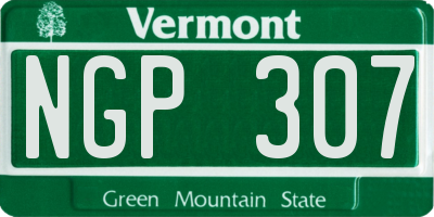 VT license plate NGP307