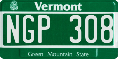 VT license plate NGP308