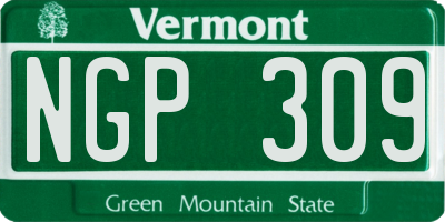 VT license plate NGP309