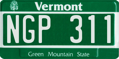 VT license plate NGP311
