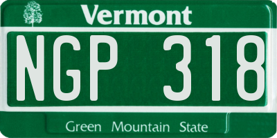 VT license plate NGP318