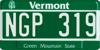 VT license plate NGP319