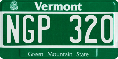 VT license plate NGP320