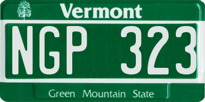 VT license plate NGP323