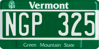 VT license plate NGP325