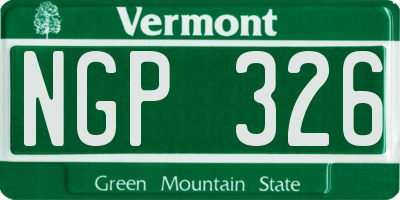 VT license plate NGP326