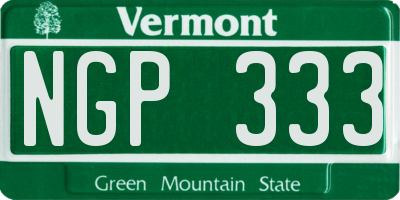 VT license plate NGP333