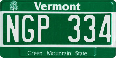 VT license plate NGP334
