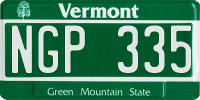 VT license plate NGP335