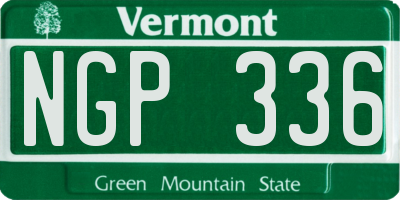 VT license plate NGP336