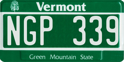 VT license plate NGP339