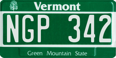 VT license plate NGP342