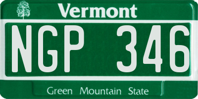 VT license plate NGP346