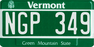 VT license plate NGP349