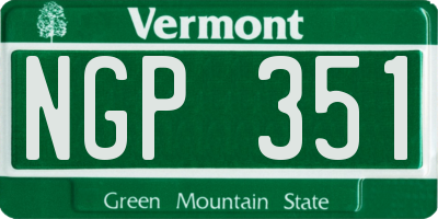 VT license plate NGP351