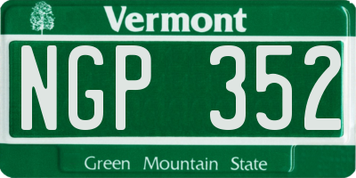 VT license plate NGP352