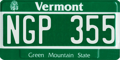 VT license plate NGP355